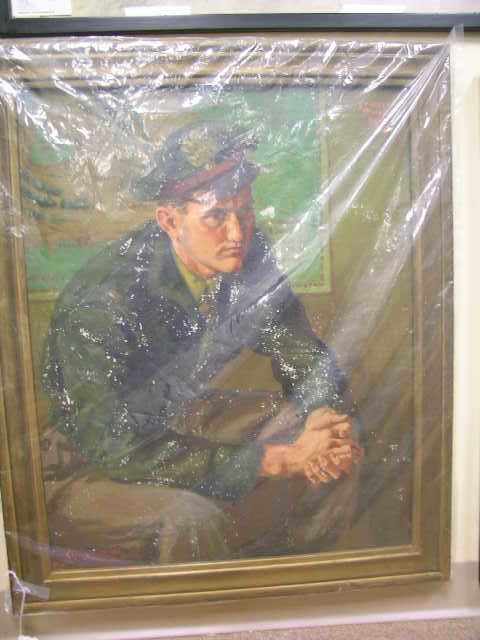 OIL PAINTING SOLDIER SIGNED FRANKLIN MOODY 1947