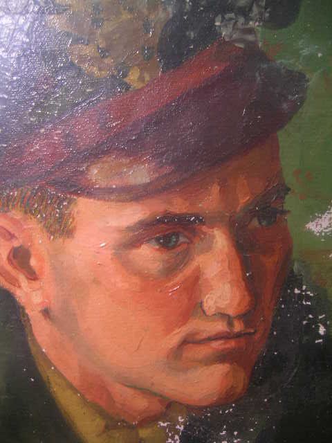 OIL PAINTING SOLDIER SIGNED FRANKLIN MOODY 1947 - 2