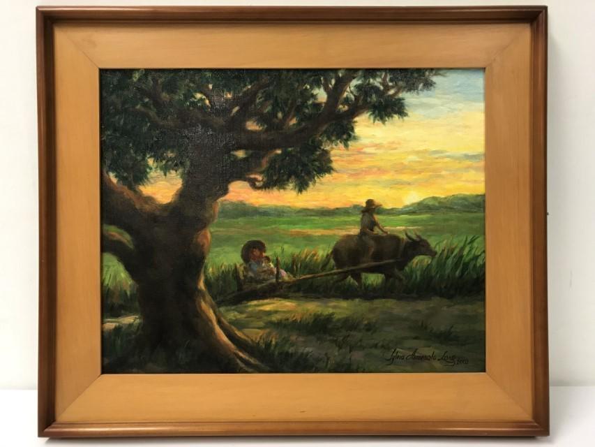 SYLVIA AMORSOLO-LAZO (B. 1943) OIL ON CANVAS PANEL (1 of 11)