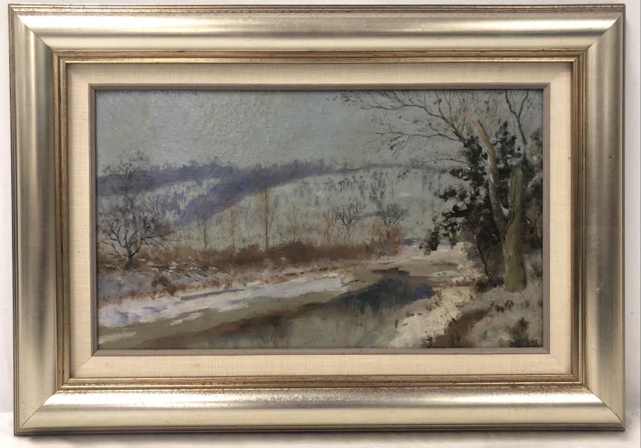 CHARLES A. MEURER, OIL ON BOARD, 1930, 10" x 17", (1 of 7)