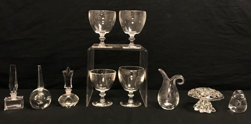 10 PCS. STEUBEN & OTHER CLEAR GLASS GROUPING (1 of 16)