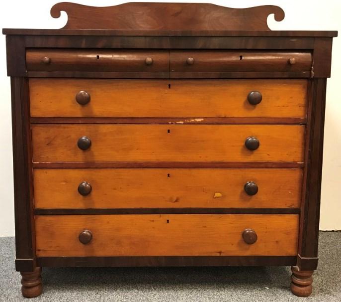 ANTIQUE NEW ENGLAND CHERRY WOOD CHEST OF DRAWERS (1 of 20)