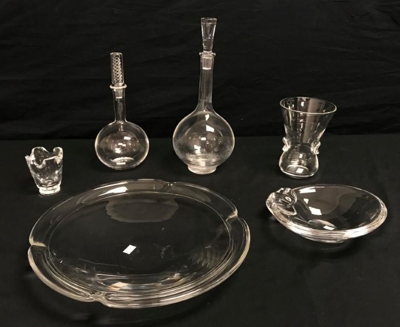 SIX PIECES CLEAR STEUBEN GLASS (1 of 20)