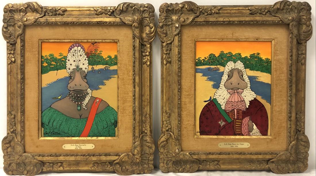 PAIR - GANT GAITHER (US 1917-2004), OILS ON CANVAS (1 of 18)