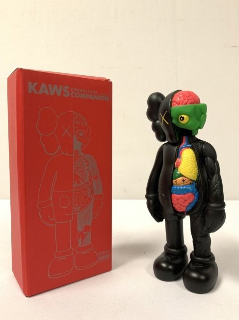 KAWS COMPANION 8" VINYL BLACK FLAYED FIGURE W/ BOX (1 of 10)