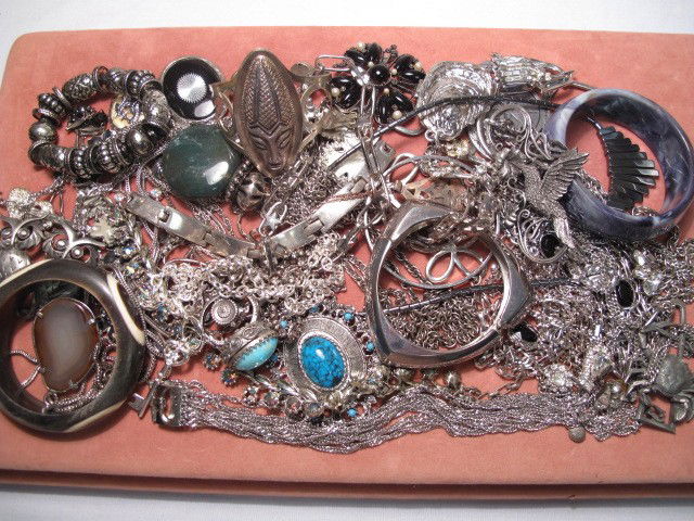 ASSORTED COSTUME JEWELRY MONET CORO ETC: Tray lot of assorted ladies costume jewelry. Brands such as Monet, Coro, Napier and more. Silver tone, black, turquoise, rhinestones, enamel, faux gems. Includes necklaces, bracelets, earrings, pins,