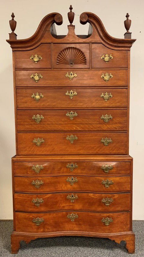 18TH C CHIPPENDALE CHEST ON CHEST (1 of 20)
