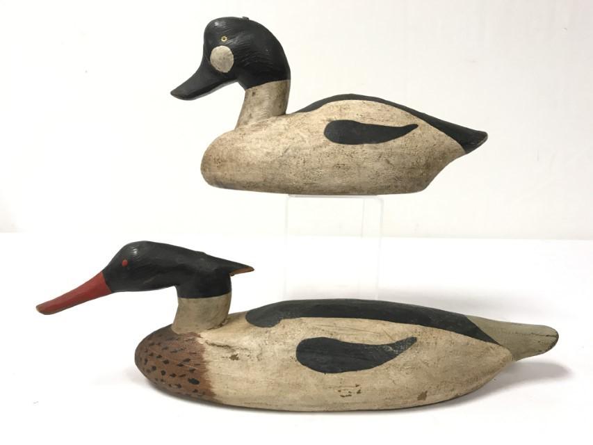 2 ALVIN "GUNNER" MEEKINS DUCK DECOYS, C. 1950 (1 of 14)