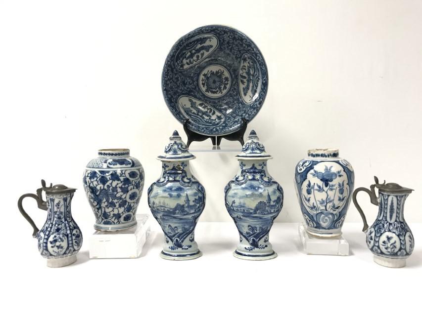 7 PCS. 18TH C. CONTINENTAL BLUE ON WHITE POTTERY (1 of 20)