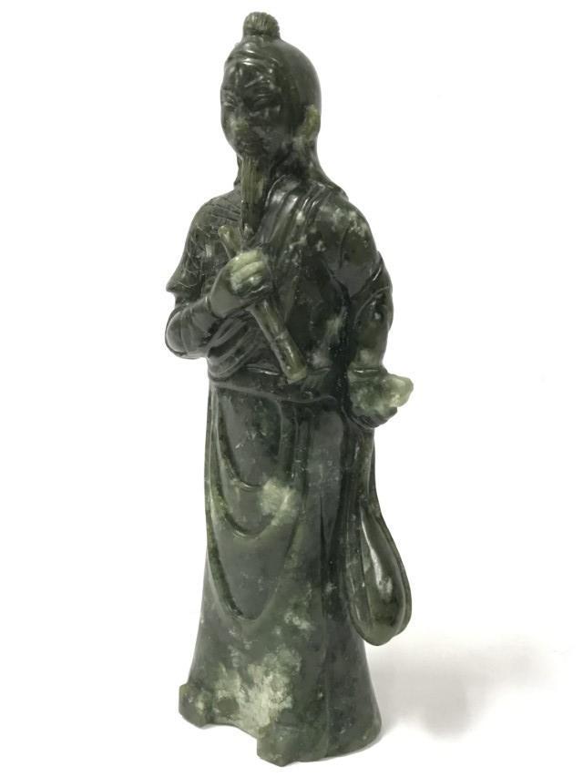 CHINESE JADE COLORED SERPENTINE CARVED SCHOLAR (1 of 9)