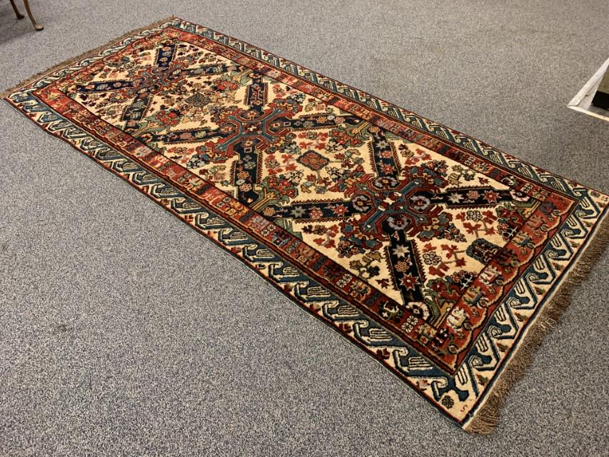 CAUCASIAN WOOL SEMI-ANTIQUE HANDMADE RUG (1 of 13)