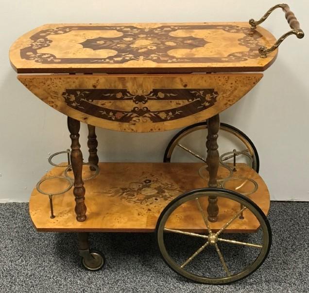 ITALIAN SORRENTO MARQUETRY INLAID TEA CART (1 of 20)