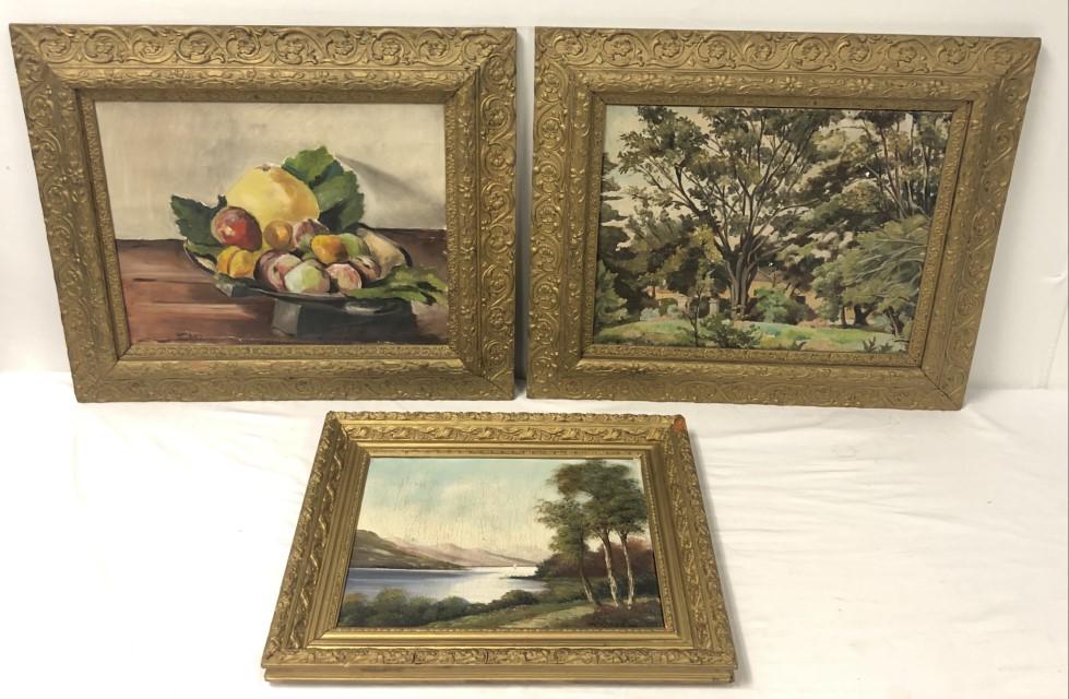 LOT OF 3 OIL PAINTINGS, EARLY TO MID 20TH C. (1 of 18)