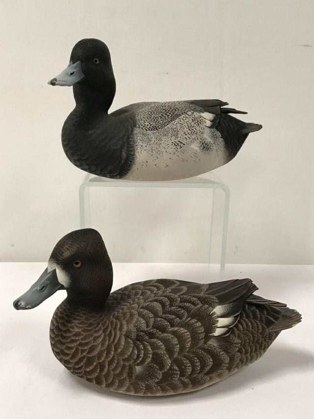 2 CARL DANOS HAND PAINTED CARVED WOOD DUCK DECOYS (1 of 11)