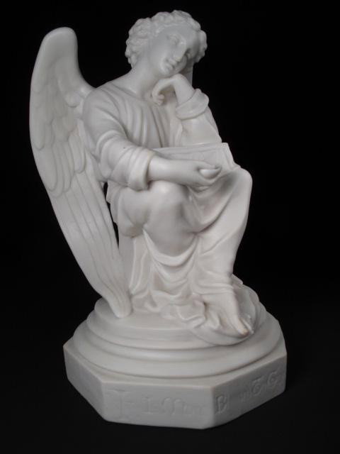 PARIAN PORCELAIN FIGURE OF AN ARCH ANGEL: Parian porcelain figure of an Arch Angel. Good condition, no chips or cracks. Measures 11" tall x 6.25" wide. Shipping weight 6.1 lbs.