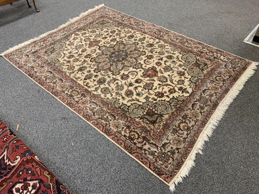 ISPAHAN PERSIAN 8' 4" X 6' 1" WOOL RUG, SIGNED (1 of 13)