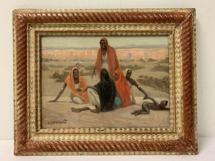 E. CHAVUELOT, OIL ON BOARD, C 1920-1940 (1 of 19)