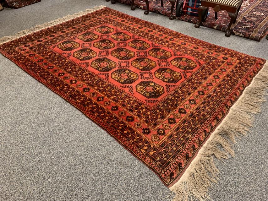 AFGHAN WOOL ORIENTAL RUG, HAND KNOTTED, C. 1980 (1 of 14)