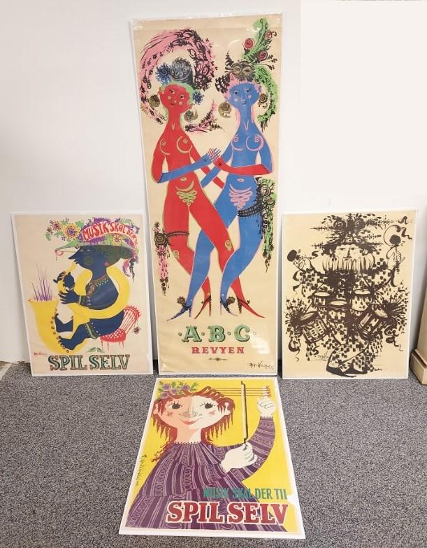 4 PCS. BJORN WIINBLAD, SILKSCREEN & LITHO POSTERS (1 of 20)