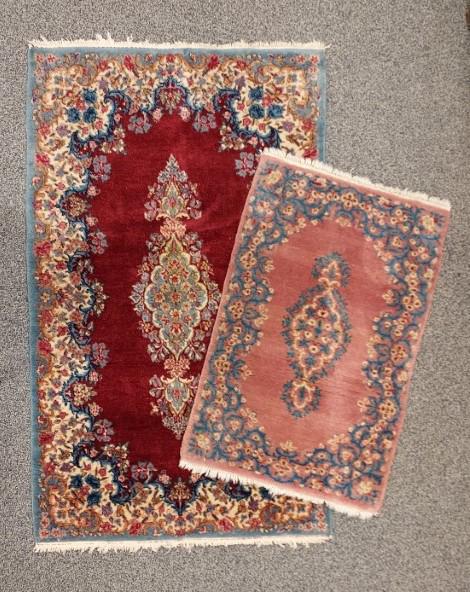 TWO SMALL SEMI ANTIQUE PERSIAN SAROUK RUGS (1 of 19)