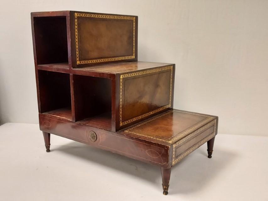 VINTAGE EMBOSSED LEATHER BED & LIBRARY STEPS (1 of 16)