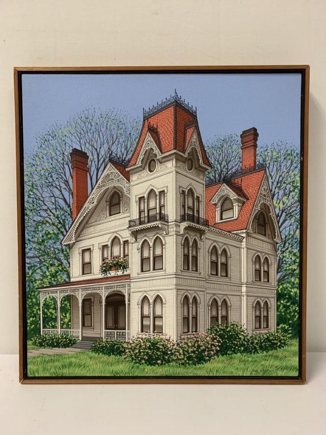 SUE WALL,US B.1950, ACRYLIC/CANVAS VICTORIAN HOUSE (1 of 20)