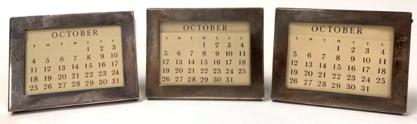 3 TIFFANY & CO. STERLING DESK CALENDAR FRAMES (1 of 10)