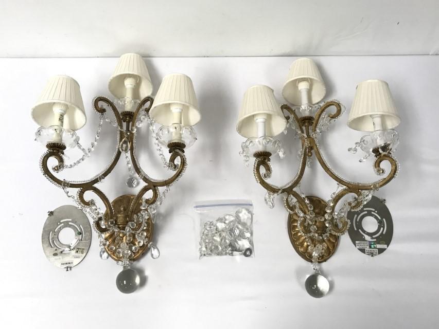 PAIR RALPH LAUREN GILDED IRON CANDLE WALL SCONCES (1 of 19)