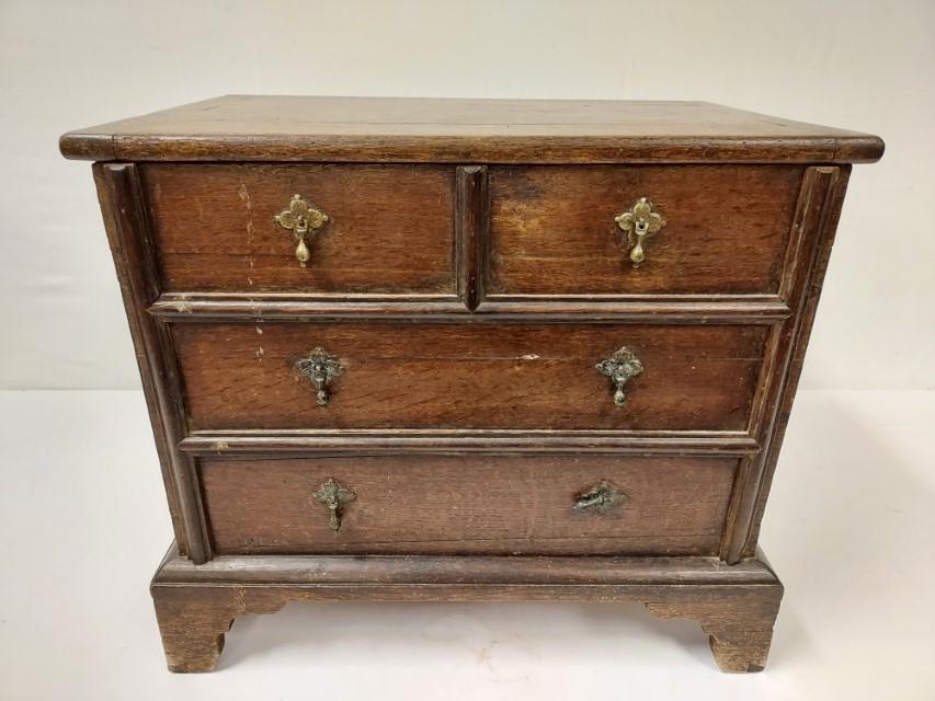 ANTIQUE WALNUT STORAGE BOX / CHEST W/ FAUX DRAWERS (1 of 13)