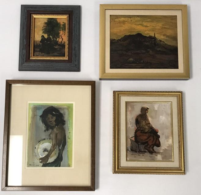 4 PCS. ELLIOT ORR (US B.1904), ACRYLIC & OILS (1 of 20)