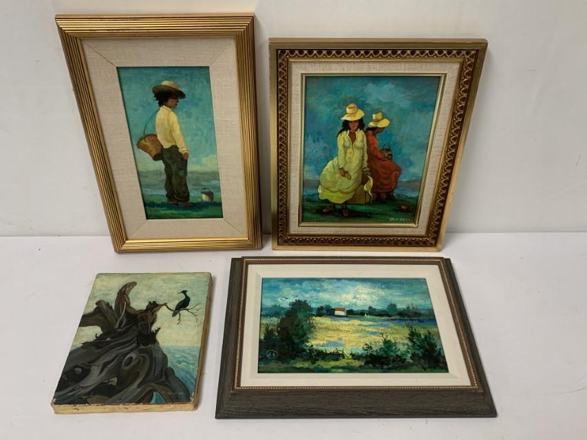 4 PCS. ELLIOT ORR (US, B. 1904), OIL PAINTINGS (1 of 20)