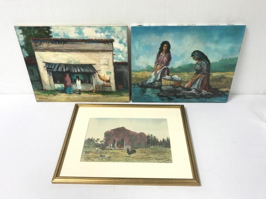 3 PCS., ELLIOT ORR (US 1904-1997), PAINTINGS (1 of 20)