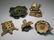 342: ASSORTED WELLER POTTERY FLOWER FROGS 5 PCS