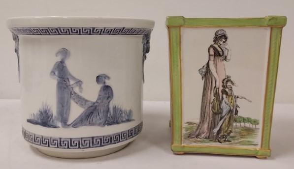 TWO VINTAGE ITALIAN CERAMIC CACHE POT / PLANTERS (1 of 13)