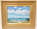 JANE CARLSON OIL ON CANVAS PAINTING: BEACH SCENE