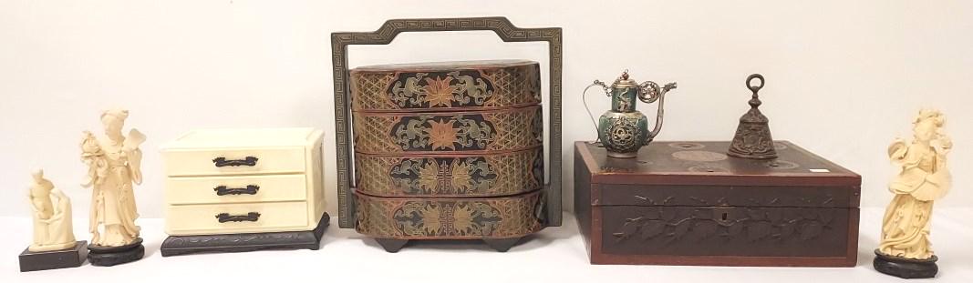 ESTATE LOT: CHINESE LACQUER BOX, WRITING BOX, 8PC (1 of 20)