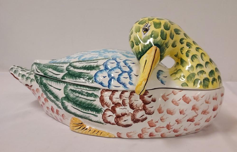 LG VIETRI ITALIAN CERAMIC FIGURAL DUCK BOWL (1 of 11)