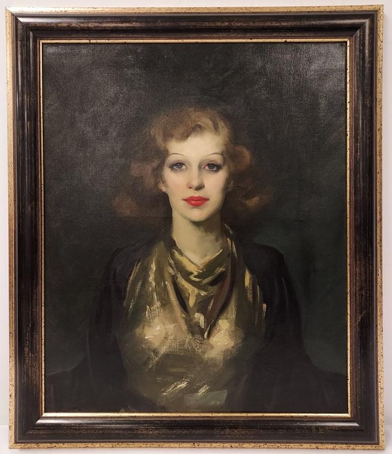ALBERT SMITH OIL ON CANVAS PORTRAIT OF A WOMAN: Antique late 19th century oil on canvas portrait of a woman by Albert Smith. Signed upper right, framed measuring a total of 34.25" tall x 29" wide. Canvas stretcher measures 28.5" tall x 23.75". Cond
