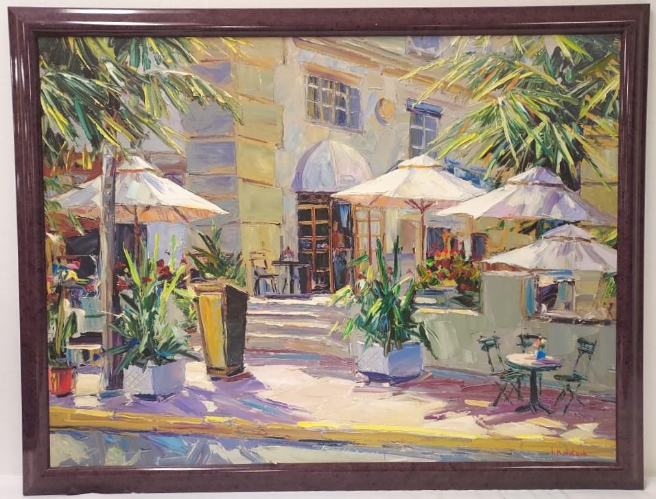 IGOR KOROTASH HAND EMBELLISHED GICLEE: PATIO SCENE (1 of 10)