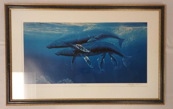 ROBERT LYN NELSON SIGNED OFFSET LITHOGRAPH: WHALES (1 of 10)