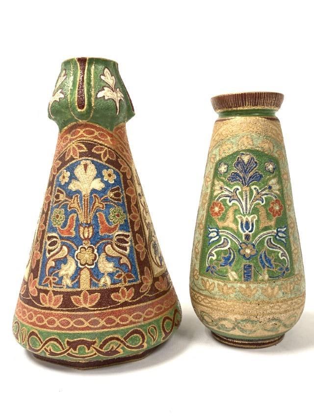 TWO ANTIQUE ROYAL BONN ARTS & CRAFTS TAPESTRY VASE (1 of 14)