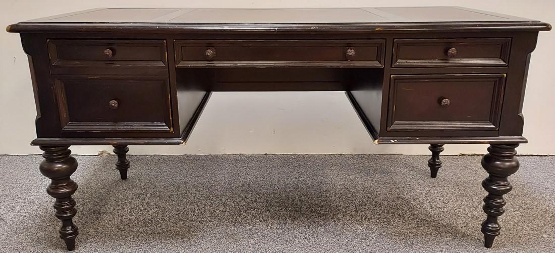 LARGE BLACK TOMMY BAHAMA LEATHER TOP DESK (1 of 14)