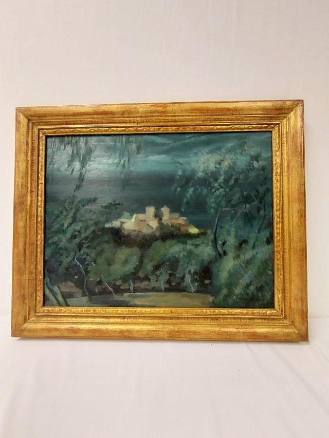 VINTAGE OIL ON PANEL LANDSCAPE SCENE PAINTING (1 of 14)