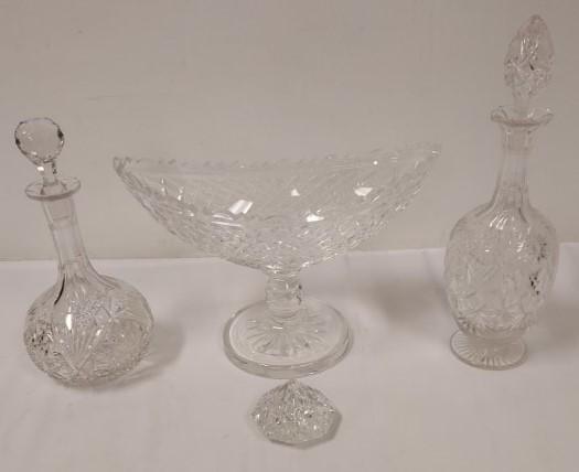 CUT CRYSTAL: WATERFORD PEDESTAL BOWL, ETC. 4 PCS (1 of 17)