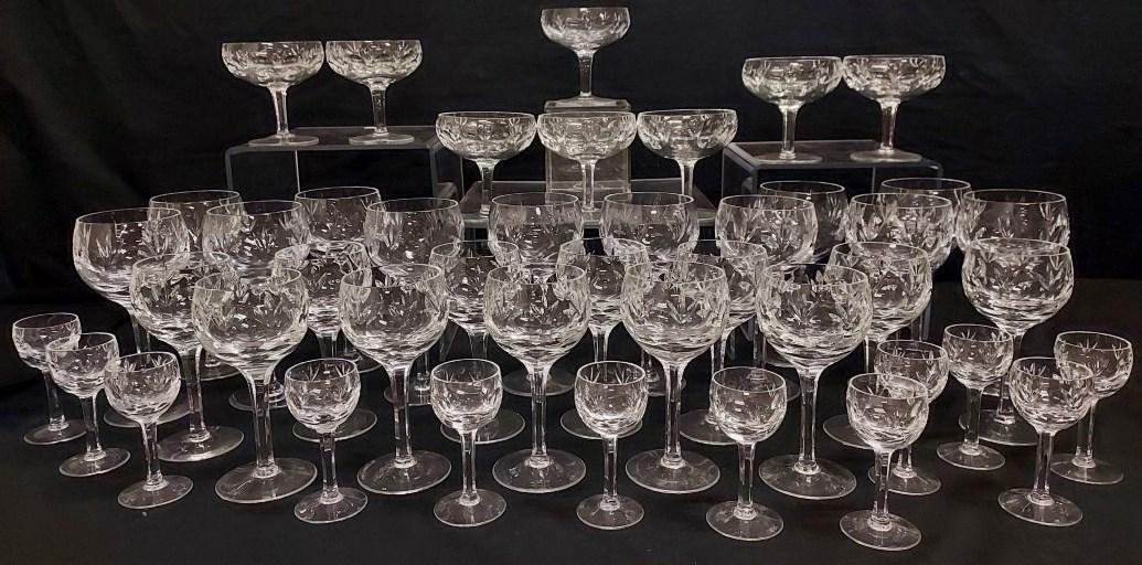 GORHAM "BAMBERG" CRYSTAL STEMWARE: 44 PCS (1 of 9)