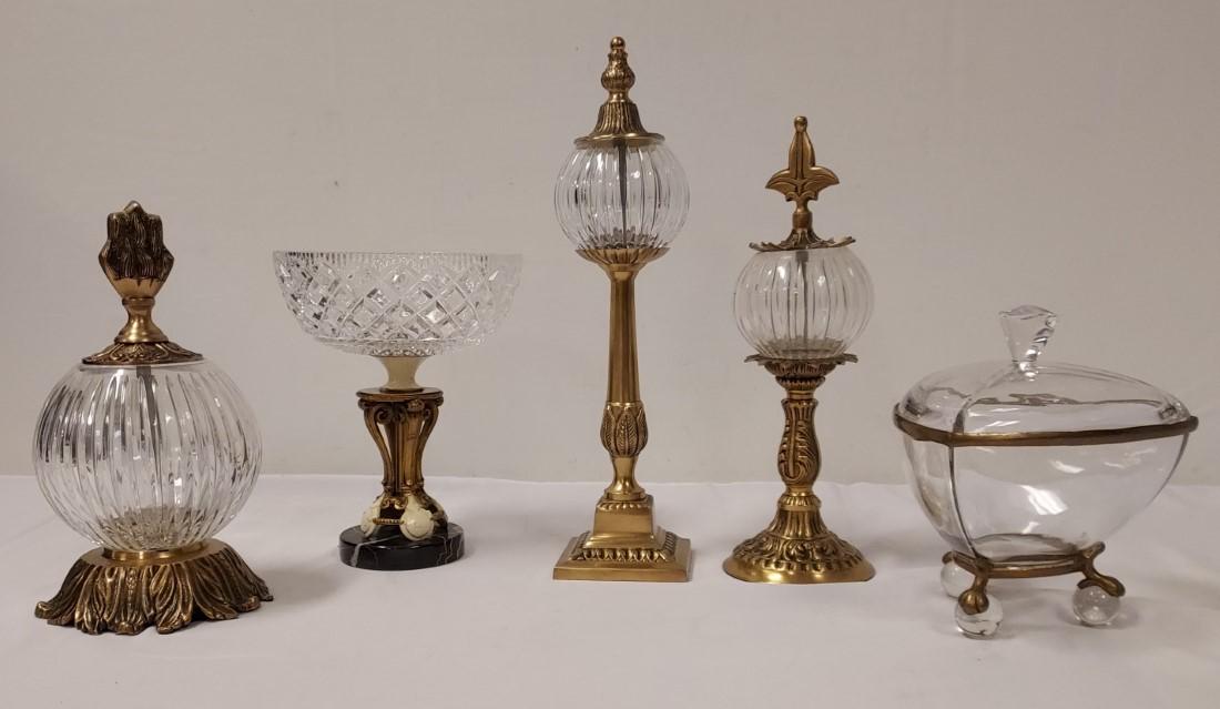 5 BRASS MOUNTED CRYSTAL DECORATIVE ACCESSORIES (1 of 20)