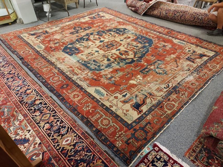 ANTIQUE PERSIAN SERAPI HAND KNOTTED RUG 10' X 12'7 (1 of 20)