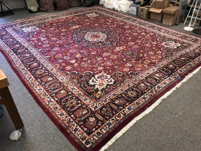 MASHED PERSIAN WOOL SEMI-ANTIQUE HANDMADE CARPET (1 of 19)