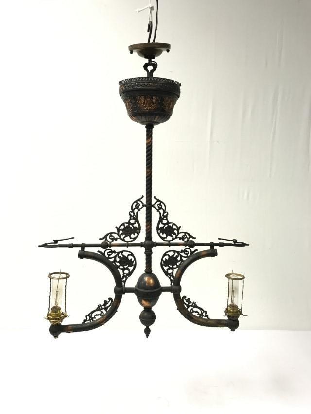 ANTIQUE COPPER HANGING GAS LIGHT (1 of 11)