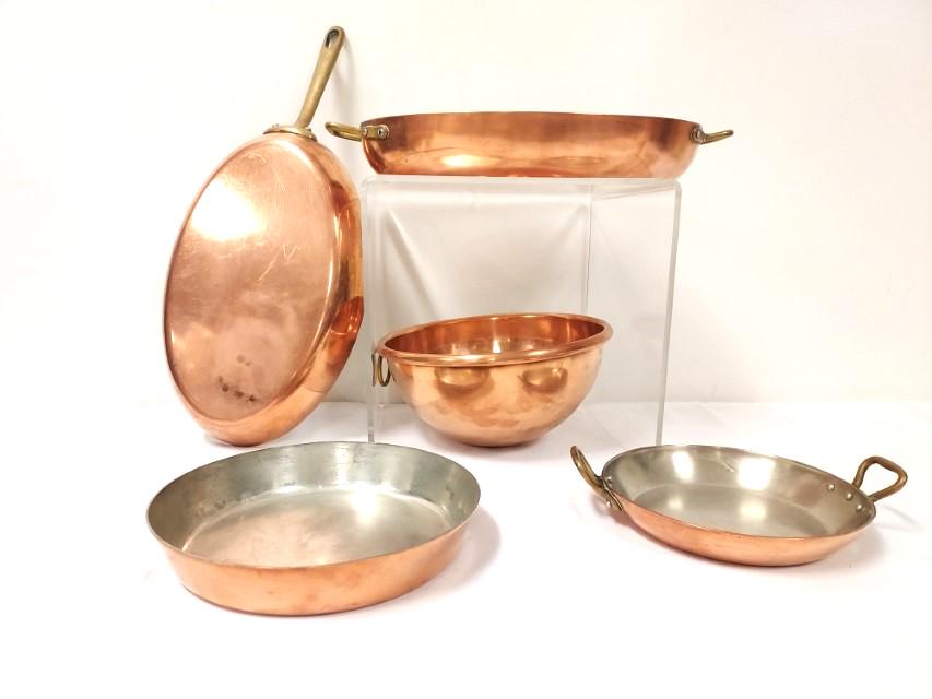 FRENCH COPPER COOKWARE: E. DEHILLERIN, ETC. 5 PCS (1 of 6)